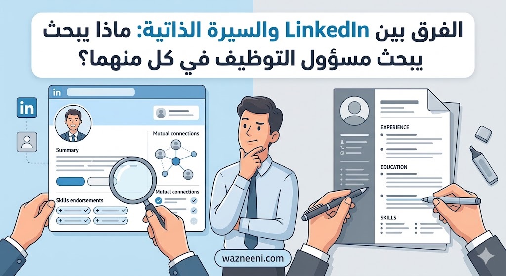 الفرق بين LinkedIn والسيرة الذاتية