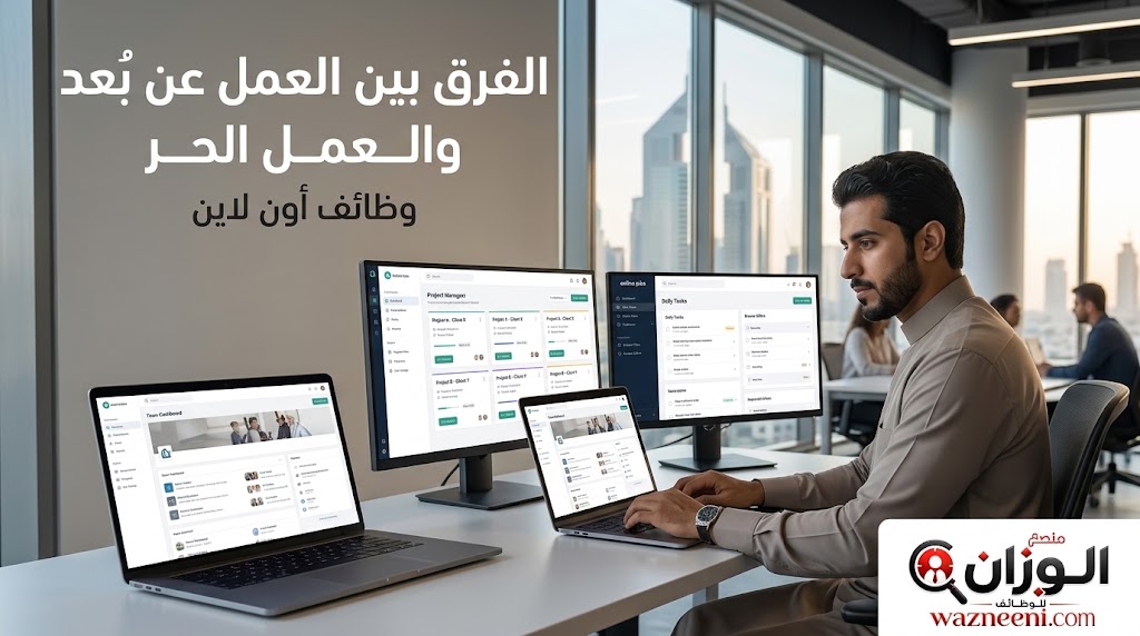الفرق بين العمل عن بُعد والعمل الحر