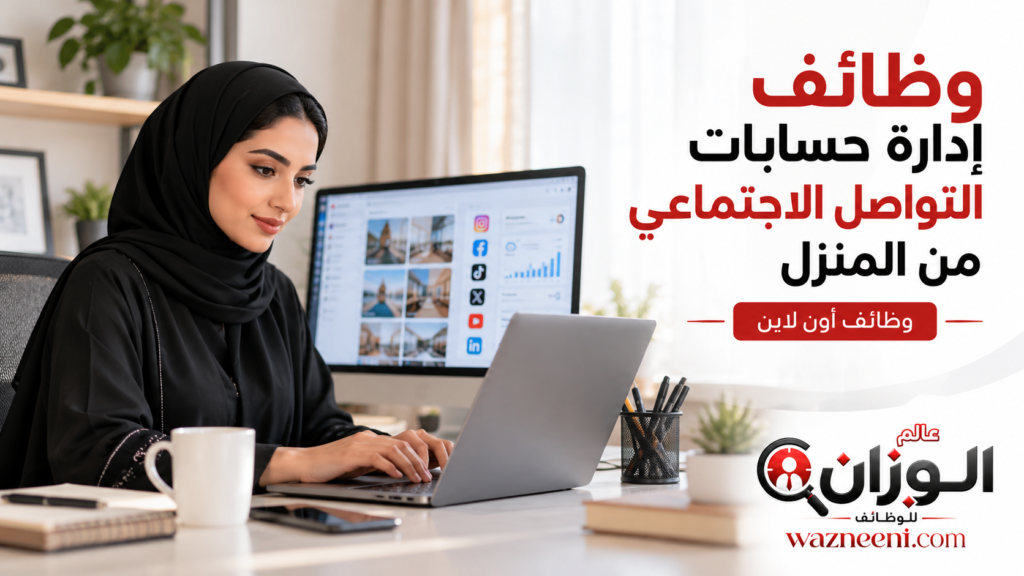 وظائف إدارة حسابات التواصل الاجتماعي من المنزل